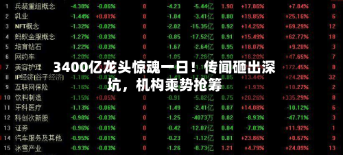 3400亿龙头惊魂一日！传闻砸出深坑	，机构乘势抢筹-第3张图片