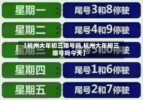 【杭州大年初三限号吗,杭州大年初三限号吗今天】