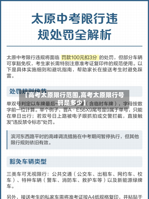 【高考太原限行范围,高考太原限行号码是多少】