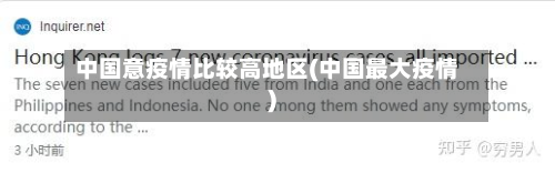 中国意疫情比较高地区(中国最大疫情)