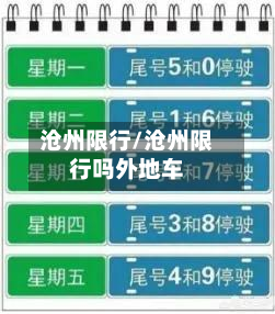 沧州限行/沧州限行吗外地车