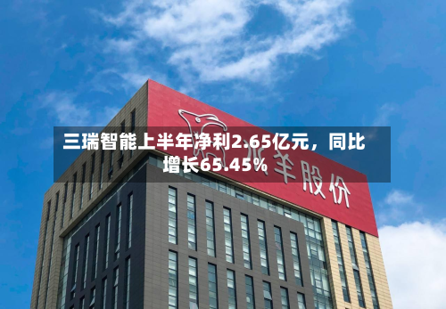 三瑞智能上半年净利2.65亿元，同比增长65.45%-第1张图片