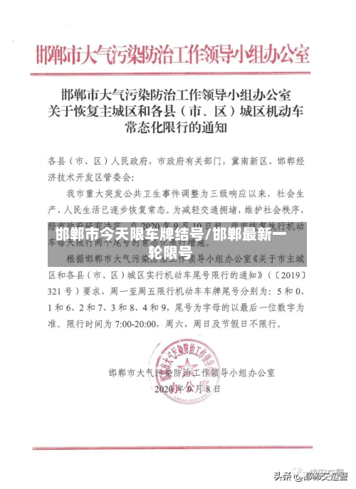 邯郸市今天限车牌结号/邯郸最新一轮限号-第2张图片