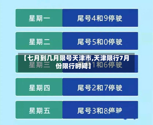 【七月到几月限号天津市,天津限行7月份限行时间】-第2张图片