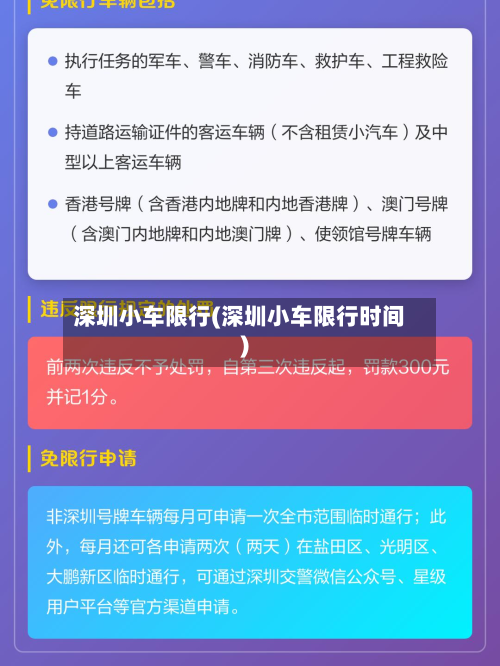 深圳小车限行(深圳小车限行时间)-第2张图片