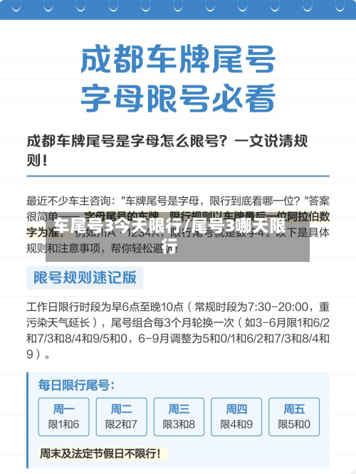车尾号3今天限行/尾号3哪天限行-第2张图片