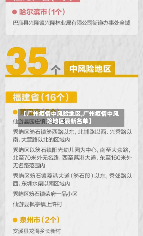 【广州疫情中风险地区,广州疫情中风险地区最新名单】