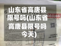 山东省高唐县限号吗(山东省高唐县限号吗今天)