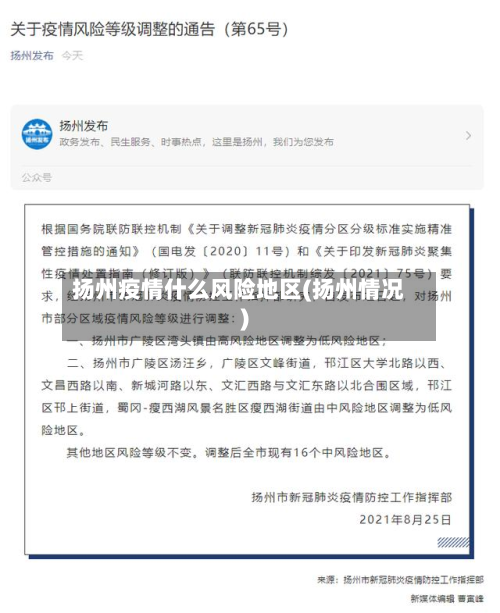扬州疫情什么风险地区(扬州情况)