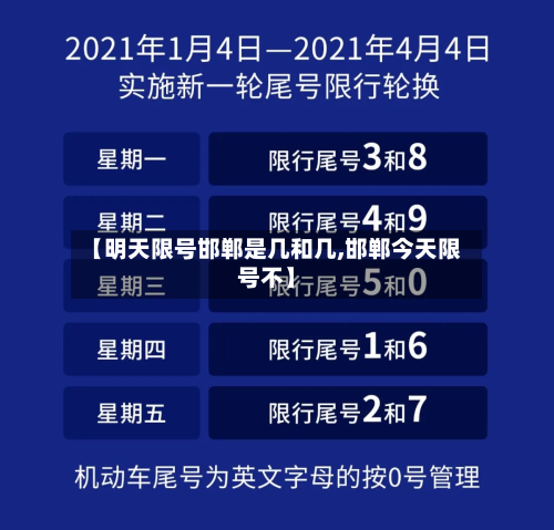 【明天限号邯郸是几和几,邯郸今天限号不】