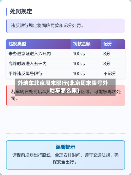 外地车北京周末限行(北京周末限号外地车怎么限)-第3张图片