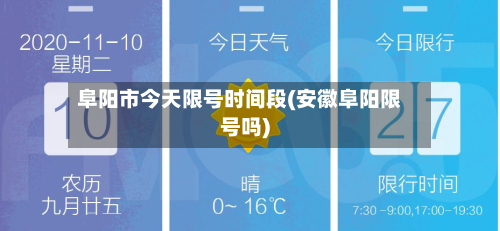 阜阳市今天限号时间段(安徽阜阳限号吗)-第3张图片