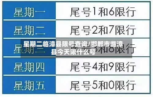 星期二临漳县限号查询/邯郸市临漳县今天限什么号