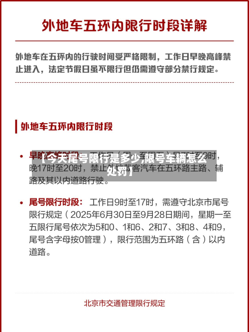 【今天尾号限行是多少,限号车辆怎么处罚】-第2张图片