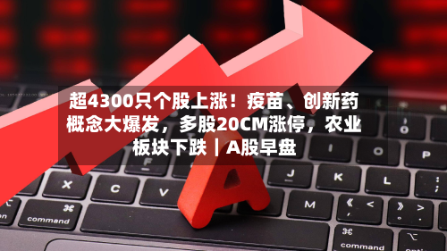 超4300只个股上涨！疫苗、创新药概念大爆发，多股20CM涨停，农业板块下跌｜A股早盘