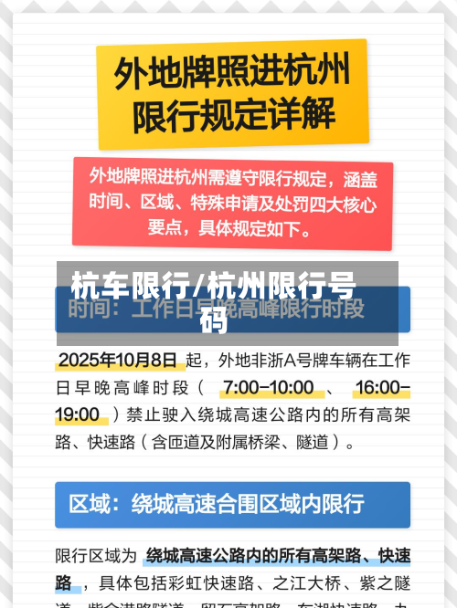 杭车限行/杭州限行号码