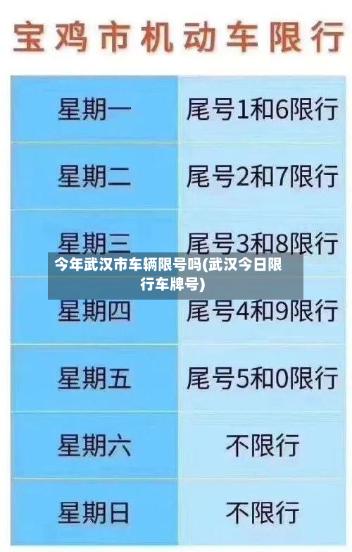 今年武汉市车辆限号吗(武汉今日限行车牌号)