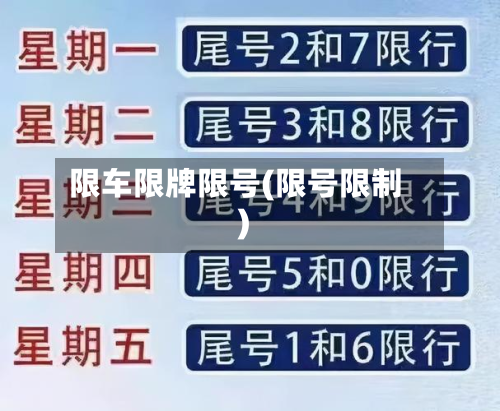 限车限牌限号(限号限制)-第3张图片
