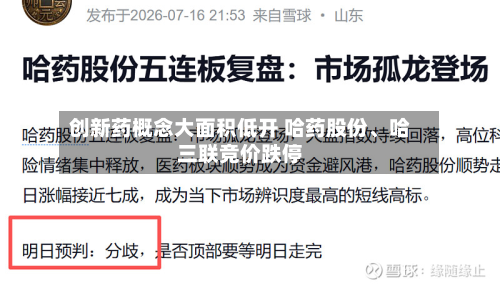 创新药概念大面积低开 哈药股份、哈三联竞价跌停-第2张图片