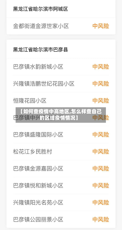 【如何查疫情中高地区,怎么样查自己的区域疫情情况】-第3张图片