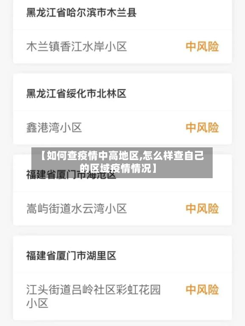 【如何查疫情中高地区,怎么样查自己的区域疫情情况】