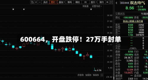 600664，开盘跌停！27万手封单