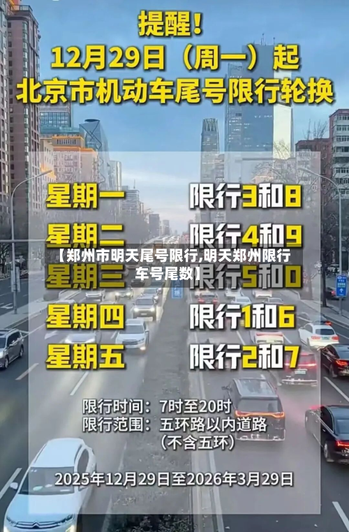 【郑州市明天尾号限行,明天郑州限行车号尾数】