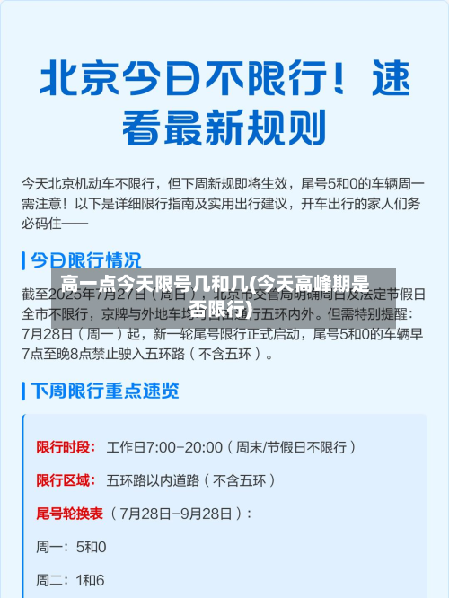 高一点今天限号几和几(今天高峰期是否限行)-第2张图片