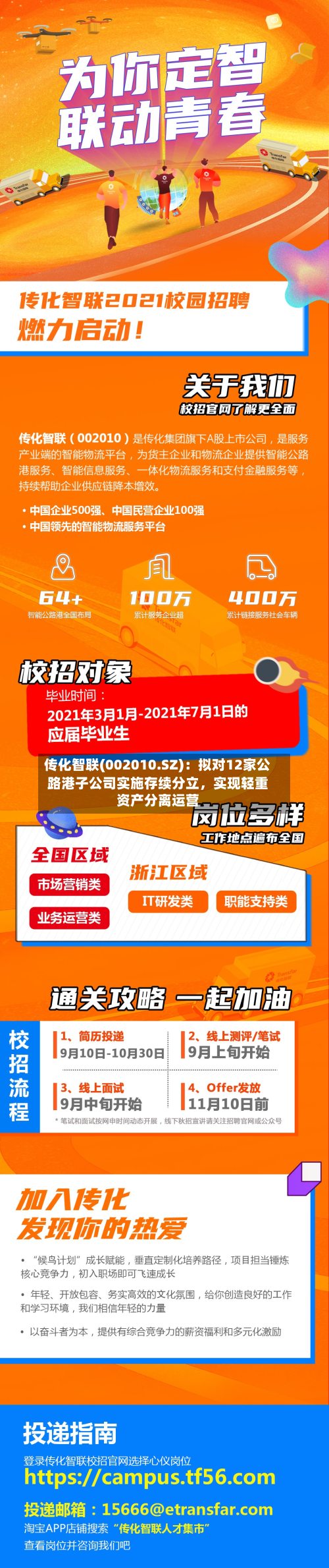 传化智联(002010.SZ)：拟对12家公路港子公司实施存续分立，实现轻重资产分离运营-第2张图片