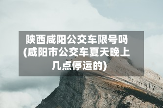 陕西咸阳公交车限号吗(咸阳市公交车夏天晚上几点停运的)-第2张图片