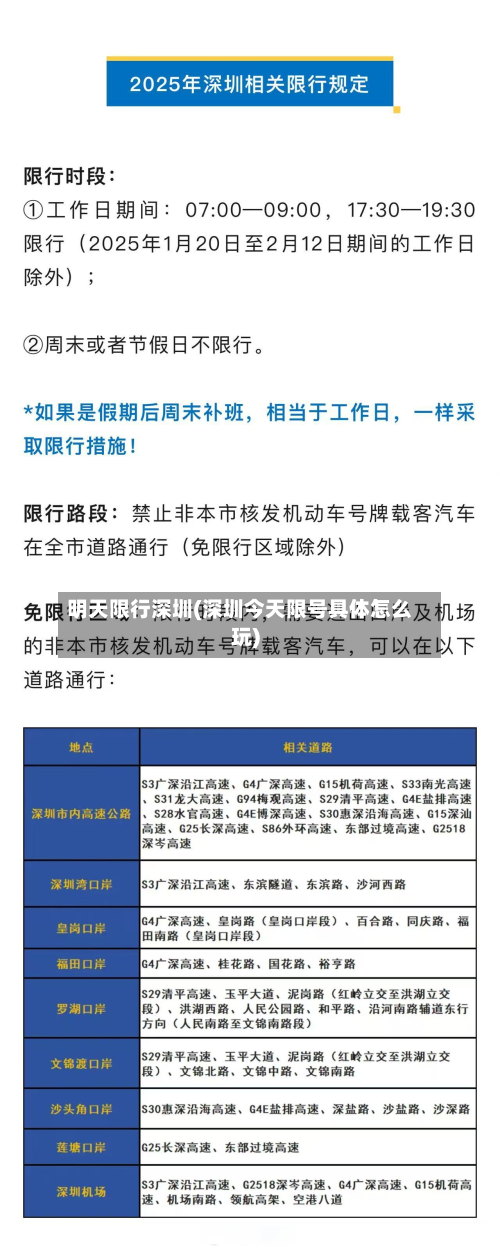 明天限行深圳(深圳今天限号具体怎么玩)-第2张图片