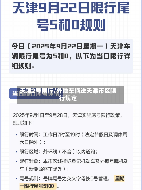 天津2号限行/外地车辆进天津市区限行规定-第2张图片