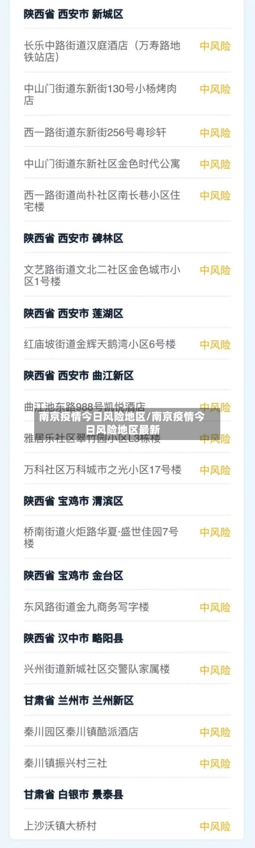 南京疫情今日风险地区/南京疫情今日风险地区最新