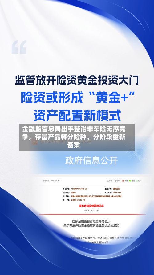 金融监管总局出手整治非车险无序竞争	，存量产品将分险种、分阶段重新备案-第2张图片