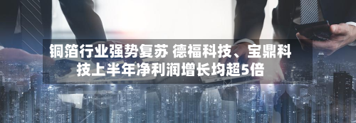 铜箔行业强势复苏 德福科技	、宝鼎科技上半年净利润增长均超5倍-第2张图片