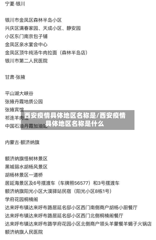 西安疫情具体地区名称是/西安疫情具体地区名称是什么