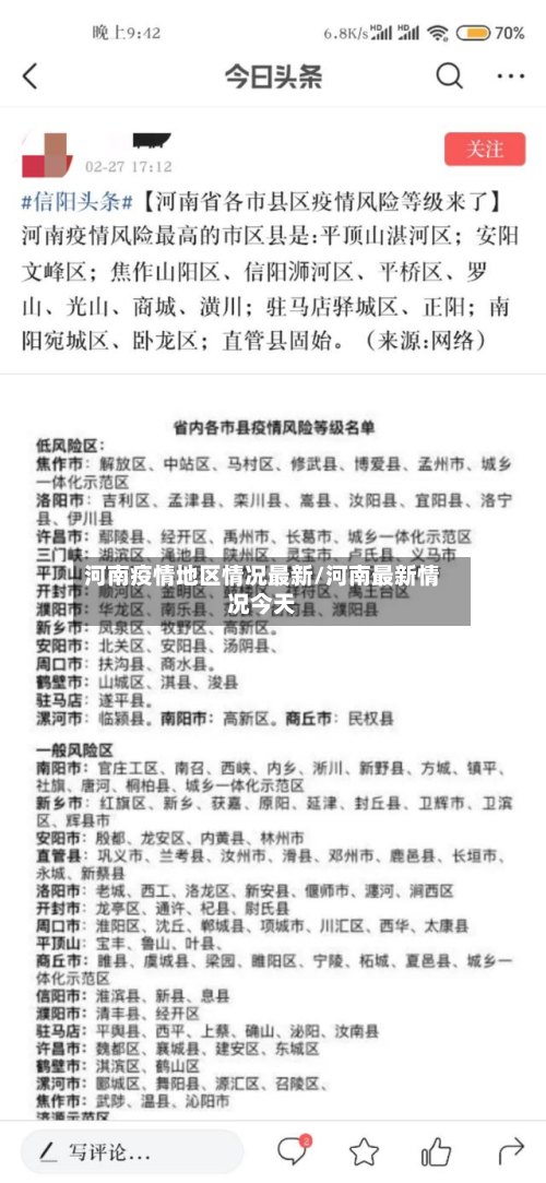 河南疫情地区情况最新/河南最新情况今天