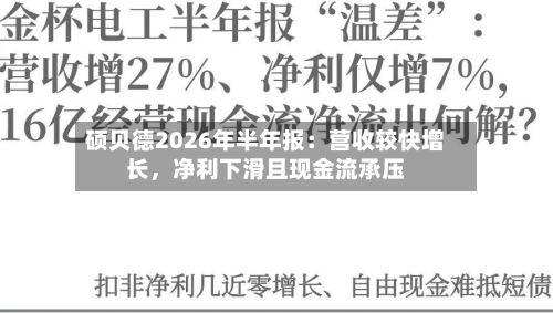 硕贝德2026年半年报：营收较快增长	，净利下滑且现金流承压-第3张图片