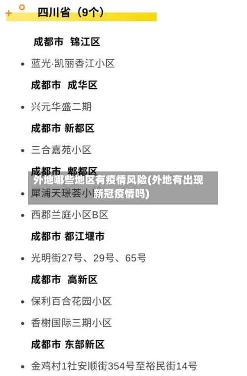 外地哪些地区有疫情风险(外地有出现新冠疫情吗)