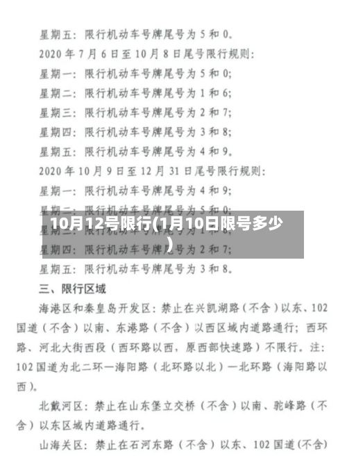 10月12号限行(1月10日限号多少)-第3张图片