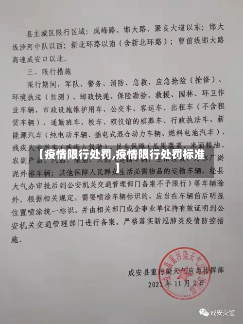【疫情限行处罚,疫情限行处罚标准】