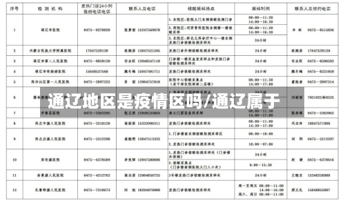 通辽地区是疫情区吗/通辽属于