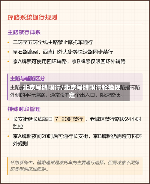 北京号牌限行/北京号牌限行轮换规定-第2张图片