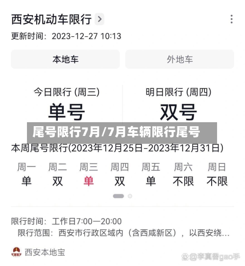 尾号限行7月/7月车辆限行尾号-第2张图片