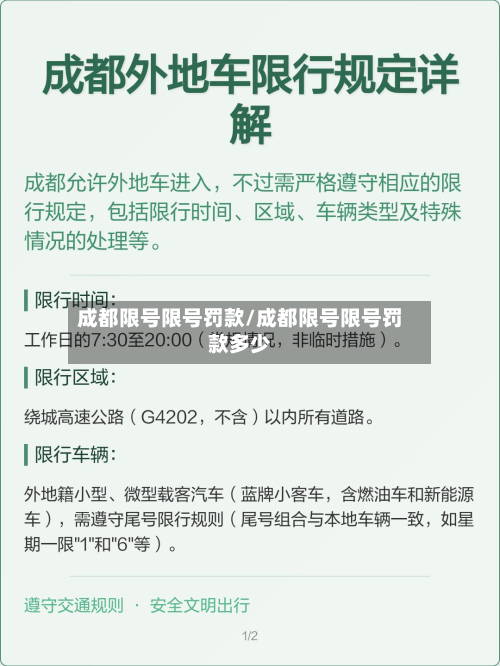 成都限号限号罚款/成都限号限号罚款多少-第2张图片