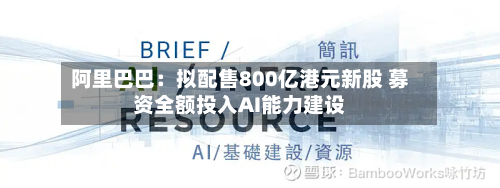 阿里巴巴：拟配售800亿港元新股 募资全额投入AI能力建设-第2张图片
