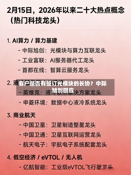 客户是否有签订光模块的长协？中际旭创回应-第2张图片