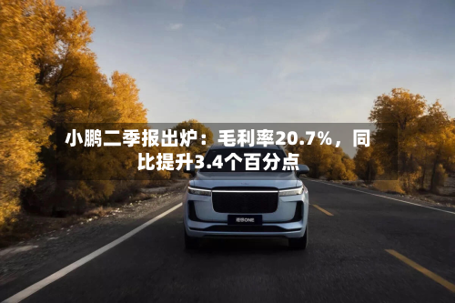 小鹏二季报出炉：毛利率20.7%，同比提升3.4个百分点