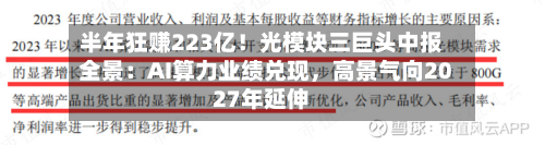 半年狂赚223亿！光模块三巨头中报全景：AI算力业绩兑现，高景气向2027年延伸-第2张图片