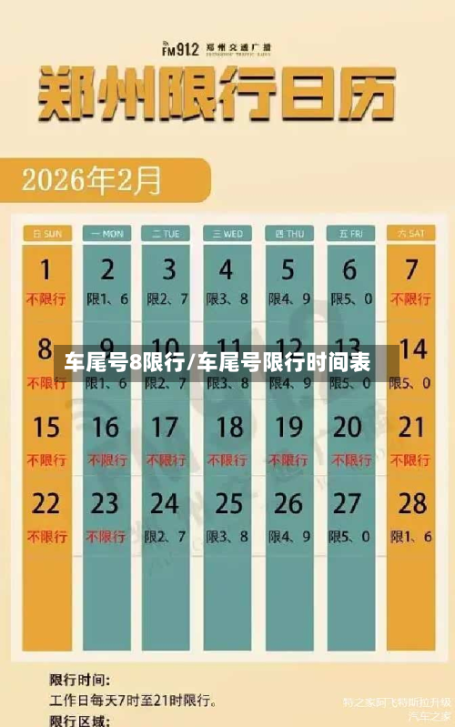 车尾号8限行/车尾号限行时间表